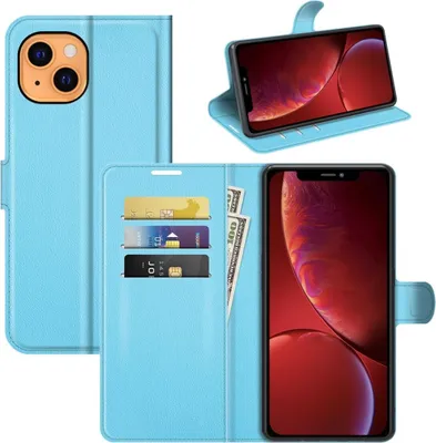Produktbild von Schutzhülle für Apple iPhone 13 mini Case Handy Hülle Cover Case Schutztasche Wallet, Farbe:Blau