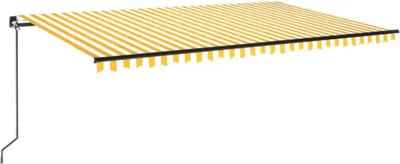 Obrázek produktu pro vidaXL Markýza ručně zatahovací s LED 500x300 cm žlutá a bílá