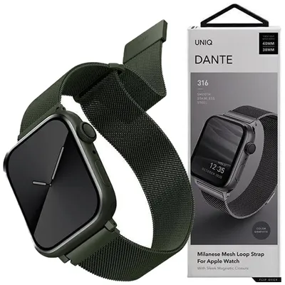 Produktbild von Uniq Band Dante Apple Watch Serie 4/5/6/7/8/Se/Se2 42/44/45Mm Edelstahl Grün/Grün