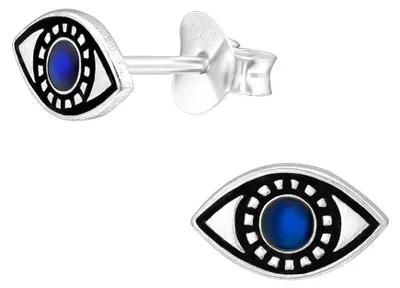 Produktbild von Stimmung Ohrringe Silber 925: Mood Ohrstecker „Evil Eye“