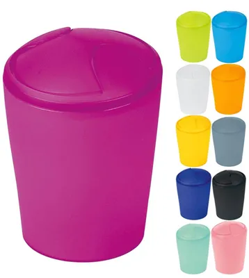 Immagine prodotto di Contenitori cosmetici Spirella "Move", bidone per rifiuti con coperchio a scatto | Plastica | Confezione da 2