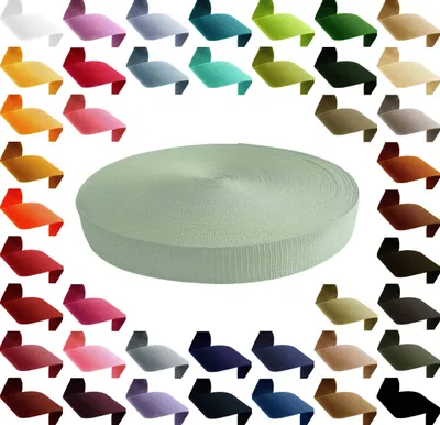 12m PP Gurtband, Polypropylen, 25mm breit, 1,3mm stark, blassgrün