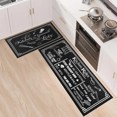 Antirutsch-Küchenläufer-Set, 2er-Pack, 43x75 + 43x120 cm