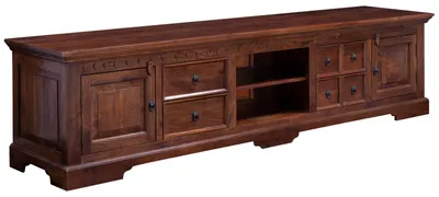 Immagine prodotto di MASSIVMOEBEL24 | mobile TV in legno di Acacia 220x50x55 nougat laccato OXFORD #341