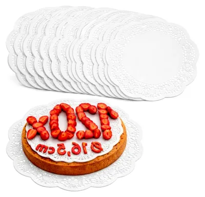 Produktbild von ® 120x Tortenunterlage - Tortenspitzen als Unterlage zum Dekorieren und Servieren - Tortenteller aus Papier klein - Getränkeuntersetzer (120 Stück - Ø 16.5cm)