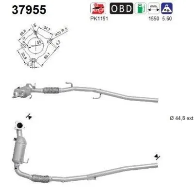 Produktbild von AS Katalysator Kat für VW Polo Schrägheck (6R1, 6C1) Euro 5 37955