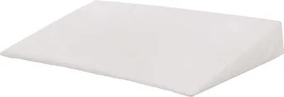 A white wedge pillow on a white background.