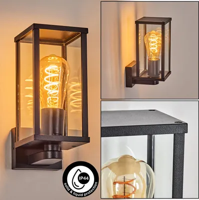 Produktbild von Brusciano Außenwandlampe aus Metall/Glas in Schwarz/Klar