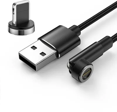 Produktbild von 540 Grad drehbares Magnetkabel 3A Schnellladegerät Usb Daten kompatibel für Iphone Xiaomi Telefon kompatibel für iOS-Schnittstelle