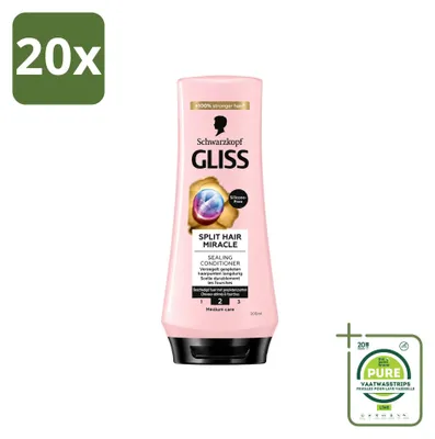 Obrázok produktu pre 20 kusov kondicionéru Gliss Hair Repair na regeneráciu poškodených vlasov, 200 ml – veľké balenie