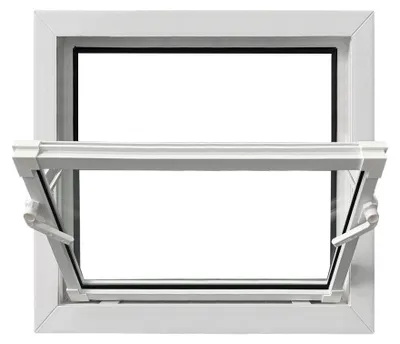 Produktbild von Framex Kellerfenster Weiß BxH 60 x 50 cm (600 x 500 mm), 2fach Verglasung, Kippfenster, Kunststofffenster für Kellerraum und Nebenraum