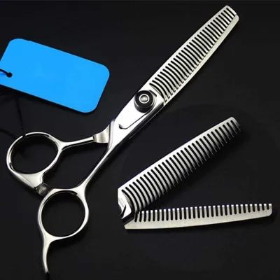 Produktbild von Professionelle 440c 6 Doppelseitige Zähne Haar Schere Gebogene Salon Barber Effilierschere Friseur Schere