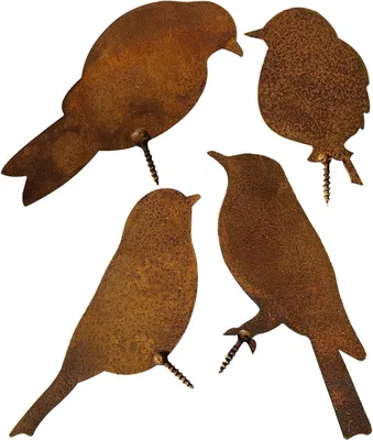 Produktbild von Rost Vogel Gartendeko für Draußen Herbstdeko Outdoor, Garten Deko Rost Metall Vögel Gartenstecker mit Schraube