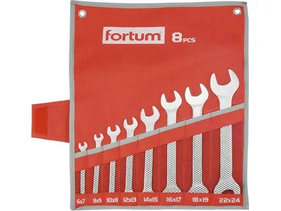 Obrázek produktu pro Sada plochých klíčů Fortum (4730104), sada 8 klíčů, 6-24mm, 61CrV5