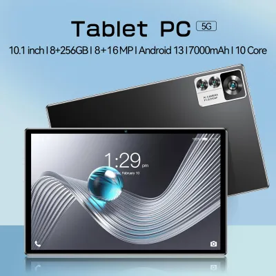 Zdjęcie produktu dla Tablet 8GB+256GB Ekran 10,1 cala Połączenia 5G 10-rdzeniowy procesor MTK6797 Pamięć rozszerzalna 128 GB Duża pojemność pamięci Duży, wyraźny ekran BT5.0 Bateria 7000 mAh Długi czas czuwania Wielofunkcyjne połączenie sieciowe