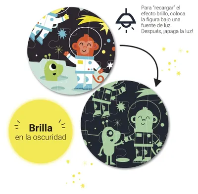 Image de APLI Kids APLI - Space Glow in the dark puzzle + poster (60 pièces)