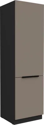 Produktbild von Schrank für Einbaukühlschrank LUNARA – Breite 60 cm, Dunkelbeige/Schwarz