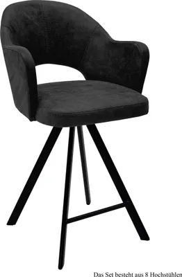 Produktbild von Thekenstuhl (8er-Set) Delinda 59x104x61 Schwarz/Anthrazit
