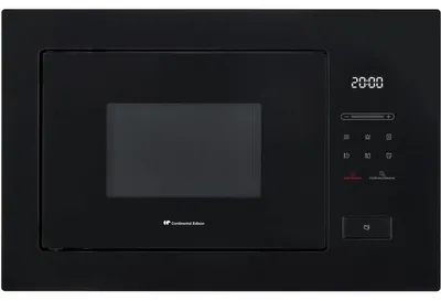 Image de Continental Edison CEMO26GEFB : Four à micro-ondes encastrable de 26 litres, noir, avec fonction grill et plateau plat (sans plateau tournant), écran tactile et affichage numérique