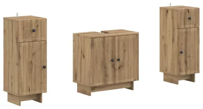 Imagen del producto de vidaXL Juego de dos armarios para baño, estilo "Artisan" en roble