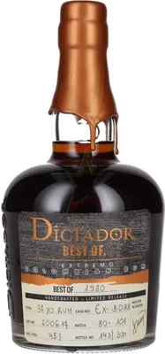 Produktbild von Dictador BEST OF 1980 EXTREMO Colombian Rum 37YO/200617/EX-B098 45 %  0,70 lt.