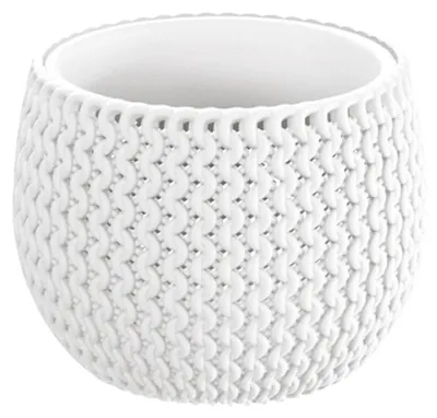 Produktbild von Blumentopf weiß Strickmuster Pflanztopf Pflanzkübel Blumenkübel Übertopf Garten