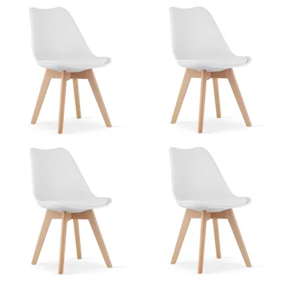 Zdjęcie produktu dla Krzesło Valora MARK białe x4 | Zestaw 4 białych krzeseł zapewniających stylowe siedziska