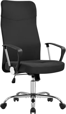 Produktbild von Yaheetech Bürostuhl Schreibtischstuhl Ergonomisch, Drehstuhl mit Hoher Rückenlehne und Lendenwirbelstütze, Computerstuhl Höhenverstellbar, Arbeitsstuhl Wippfunktion fürs Büro Schwarz