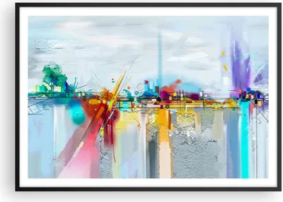 Produktbild von Gerahmtes Poster - Schwarzer Rahmen - Abstraktion modern - 100x70 cm - Wand Bild - Wanddeko - Wandbilder - Kunstposter - Wandposter - Bilderrahmen - Bilder - Kunstdruck - Wandbild - P2BAA100x70-4028