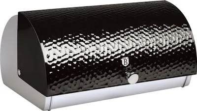 Produktbild von Berlinger Haus Primal Gloss Brotkasten, Brot, Wiener n, Schiebedeckel, Edelstahl, Modernes Design Edelstahl / Metallic Schwarz