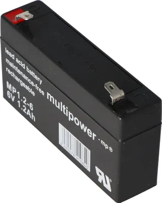 Produktbild von Multipower MP1.2-6 Akku PB Blei, 6 Volt 1200mAh, Anschluss 4,8