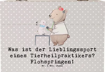 Produktbild von Mr. & Mrs. Panda Box Tierheilpraktiker Humor 22 x 15 cm - Grau Pastell - Geschenk, Berufe, Liebe zu Tieren, Berufsleben, Lieblingssport eines Tierheilpraktikers, Witz