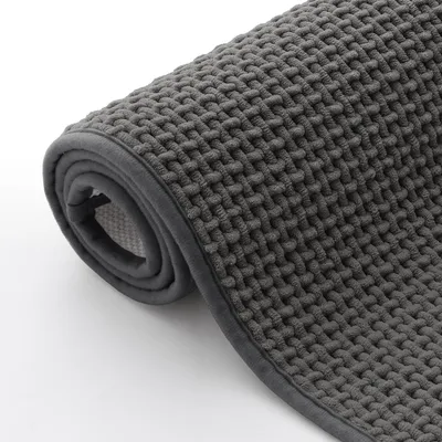 Obrázok produktu pre Chenille Kúpeľňová rohož, Mäkká a Absorbčná, 60x120 cm, Tmavosivá