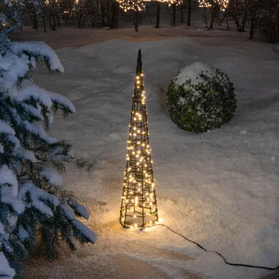 Produktbild von esotec Solar Weihnachtspyramide H=60 Weihnachtsdeko MetallLichterkette 103410