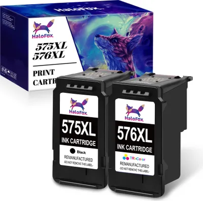 A box and two ink cartridges for a printer.