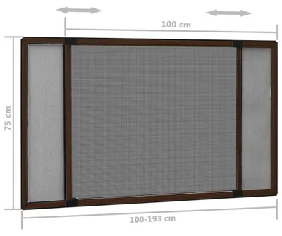 Immagine prodotto di vidaXL Zanzariera estensibile per finestre Marrone (100-193)x75 cm