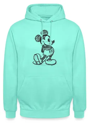 Produktbild von Mickey & Minnie Zeichnung Uni Hoodie, XXL, Mint