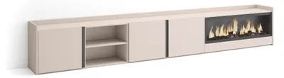 Immagine prodotto di Mobili TV effetto legno beige 315x35x50cm camino effetto fuoco XXL