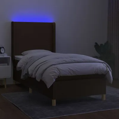 Produktbild von Möbel Boxspringbett mit Matratze & LED Dunkelbraun 90x190 cm Stoff - Klassische Betten 3138680
