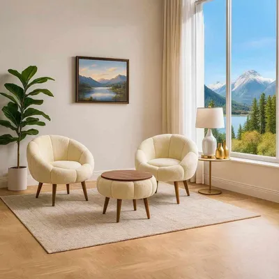 Obrázok produktu pre Hanah Home, kvalitná súprava stolíkov (3 kusy) – 100% melamín, krémová farba | 100% WELLSOFT