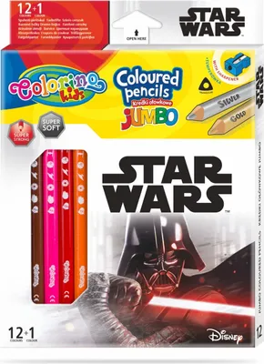 Produktbild von Jumbo dreieckige Bleistifte 13 Farben Star Wars Colorino