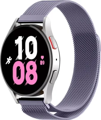 Produktbild von Strap-it Milanese Armband - Kompatibel mit Samsung Galaxy Watch 5 Armband 44mm Edelstahl Armband mit Magnetverschluss - Ersatzarmband - Hochwertiges Material - für Samsung Galaxy Armband Lila