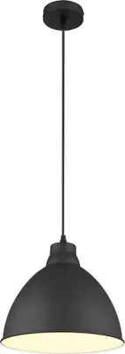 Produktbild von ARTE LAMP Hängelampe – Deckenleuchte für Wohnzimmer mit weißer Metall-Lampenfassung und Lampenschirm – Hängeleuchte LED mit Kabel.Color:Schwarz,Size:Länge 1