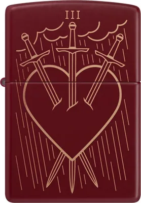 Produktbild von Zippo Sturmfeuerzeug Merlot Heart Swords Drei der Schwerter Laser Engrave Metall
