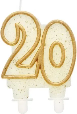 Obrázek produktu pro svíčka číslo 20 zlatý obrys