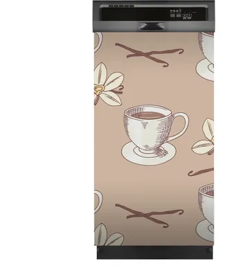 Produktbild von Aufkleber sticker 45x80 cm Dekorative folie Spülmaschine - Vanilleblüte und bohne