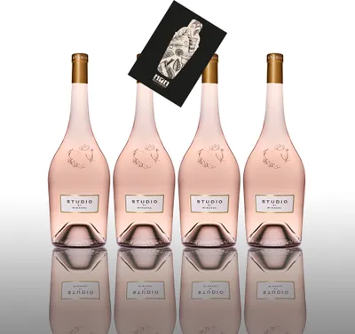 Produktbild von Angelina Jolie + Bratt Pitt Studio By Miraval Rose Wein 4x 0,75L (13% Vol) Jolie-Pitt Miraval Wein - 4er Set - [Enthält Sulfite]