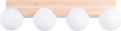 Image de Plafonnier BULBO 4 bois naturel 4xG9 8W bois/verre 16x12x63cm Sollux Lighting