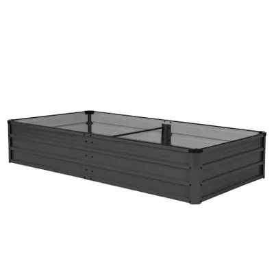 Produktbild von 180x90x30 cm Rechteckiges Verzinktes Hochbeet, Dunkelgrau