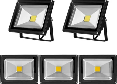 Immagine prodotto di Greenmigo 5x 20W Proiettore LED da giardino, luce bianco freddo, con corpo in alluminio nero, impermeabile IP65, 85-265 V
